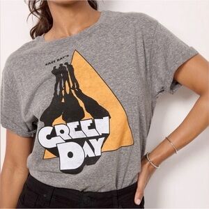 Letluv Green Day Graphic Tee Shirt Sizes S, XL Heather Gray Retro Rocker